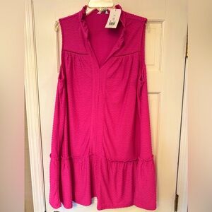 Crown & Ivy Pink Sleeveless V-Neck Dress